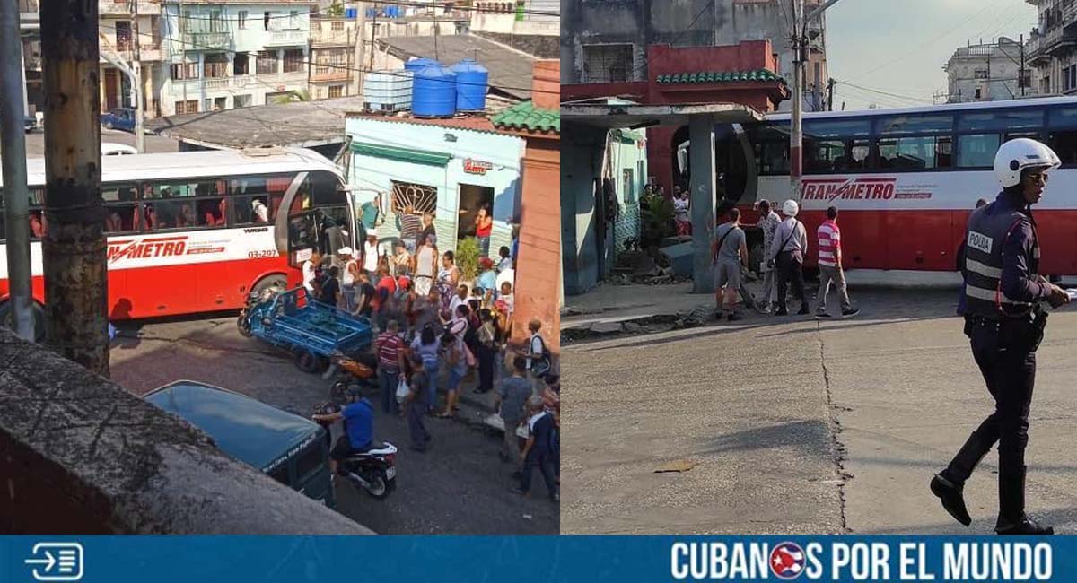 La Habana: Guagua choca contra un almendrón tras perder los frenos