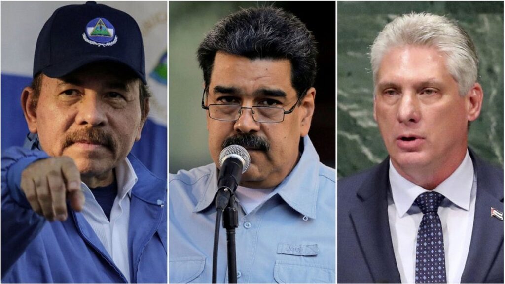 Dictadores de Nicaragua, Venezuela y Cuba