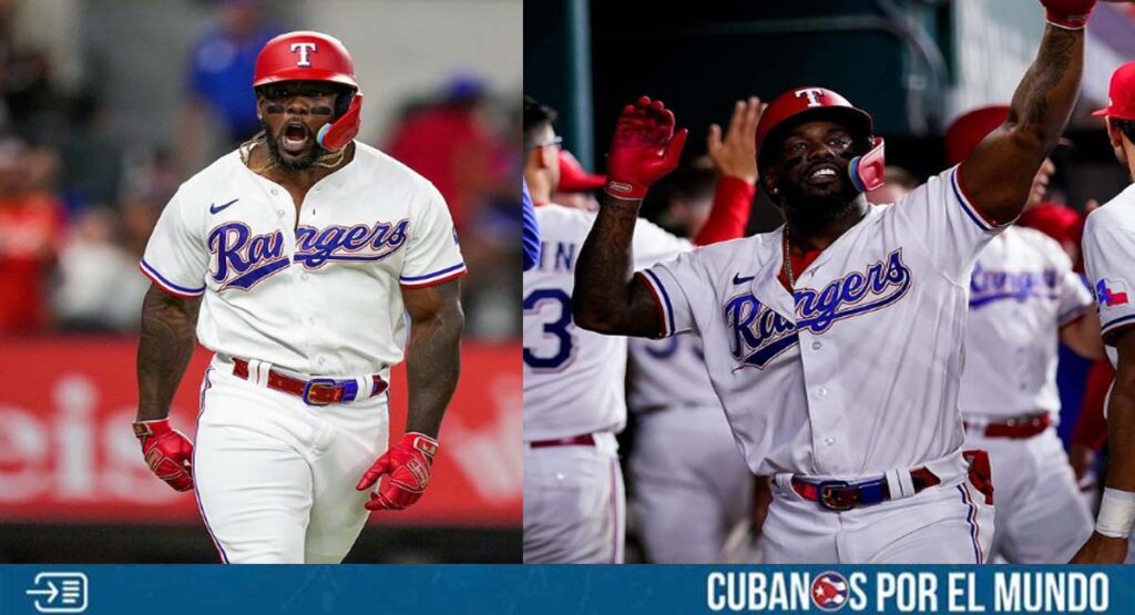 ENCENDIDO: Adolis García pegó dos jonrones contra Atlanta