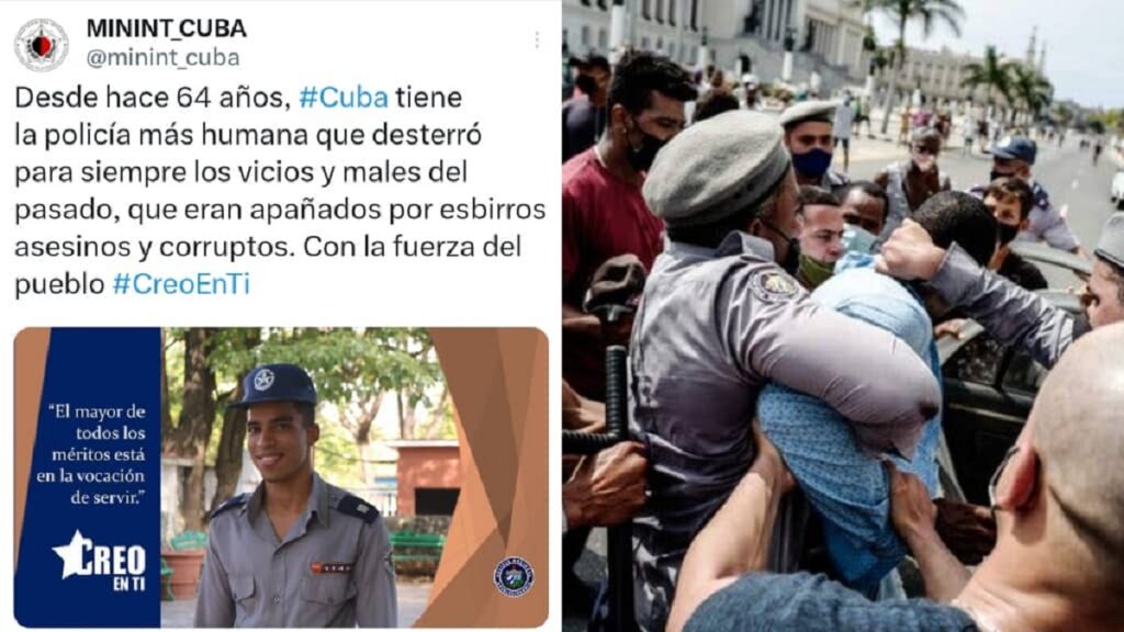 "No solo es la 5ta mejor policía del mundo, sino "la más humana", dice el régimen