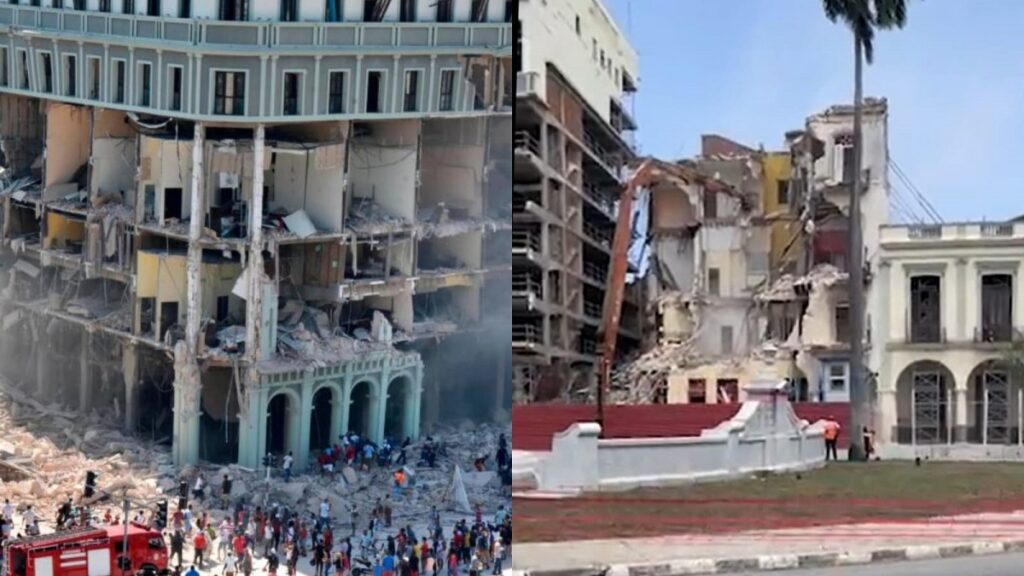 Demuelen viviendas afectadas por la explosión en el hotel Saratoga (+VIDEO)