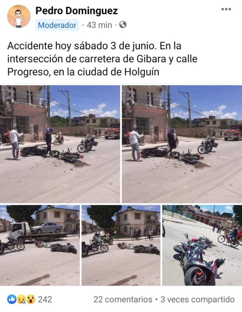Reportan choque de dos motoristas en Holguín