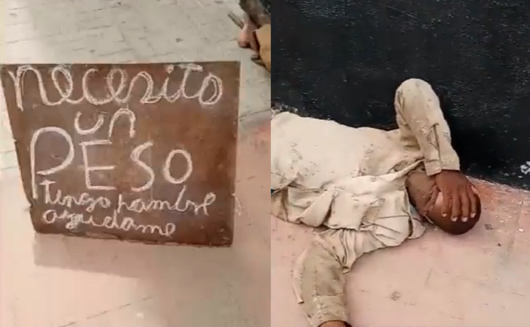 Divulgan imágenes de mendigo cubano pidiendo ayuda para comer