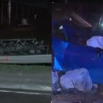 Aparatoso accidente en línea de tren deja a conductor del auto atrapado