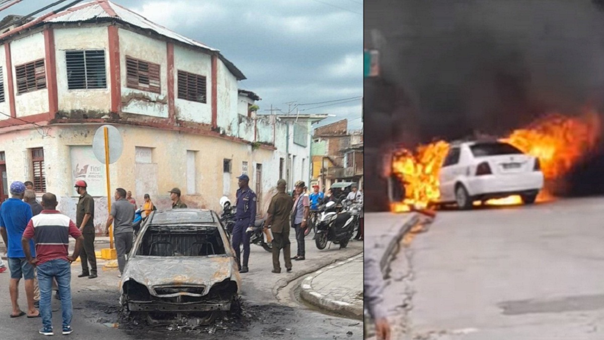 Un auto fue consumido por las llamas en Bayamo, Granma