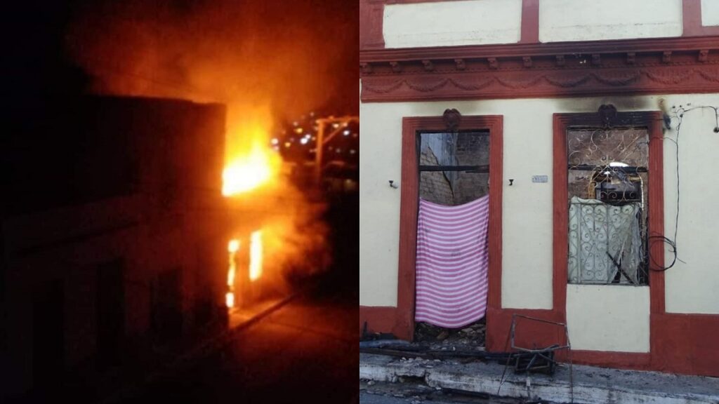 Bomberos rescatan a un hombre durante un incendio en Matanzas