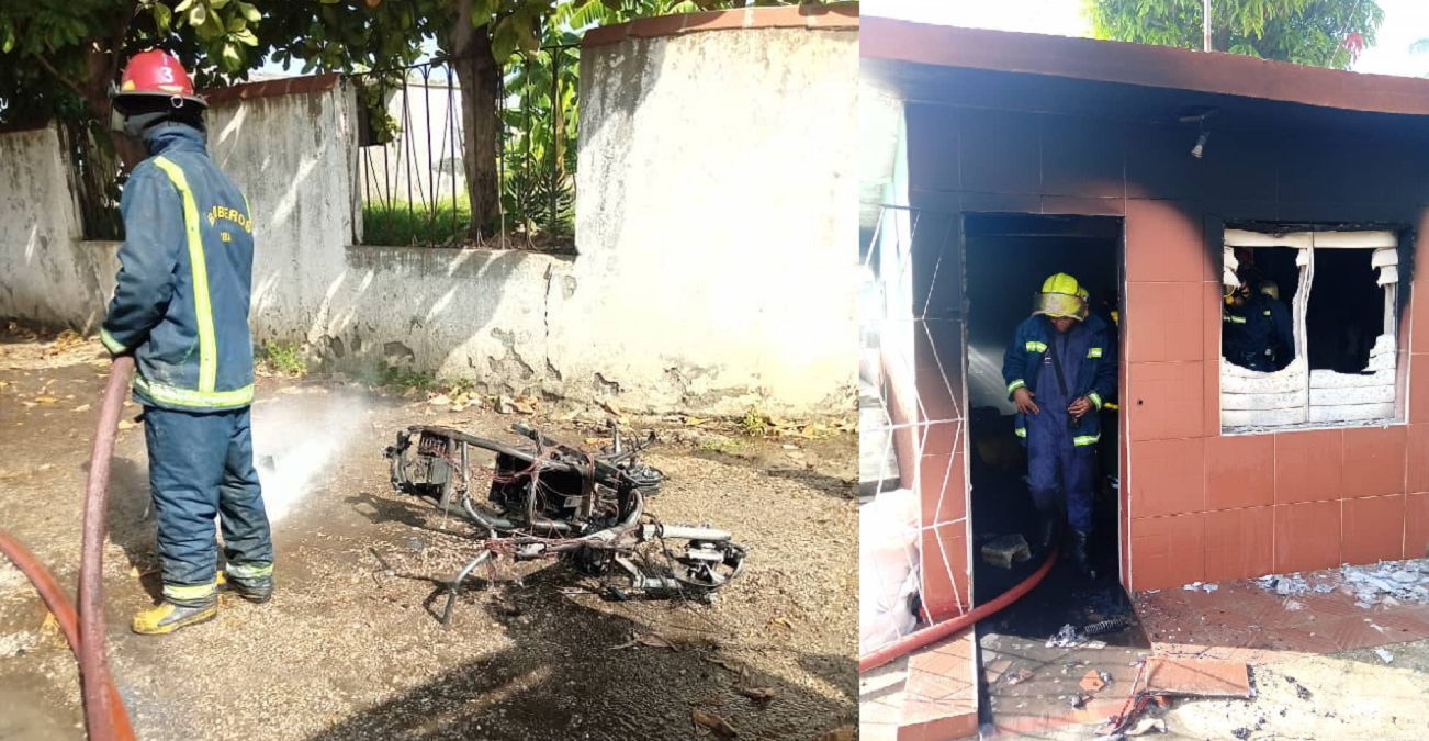 Se incendia casa en Santa Clara por explosión de dos motorinas