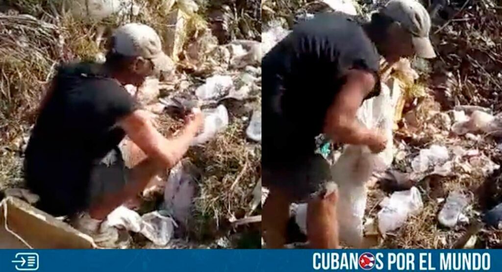 La miseria en Cuba sigue profundizándose y eso se evidencia en situaciones que se viven en el día a día dentro de la isla, como la reportada por el Observatorio Cubano de Derechos Humanos, en la que se observa a una persona buscando alimentos en un vertedero de basura.