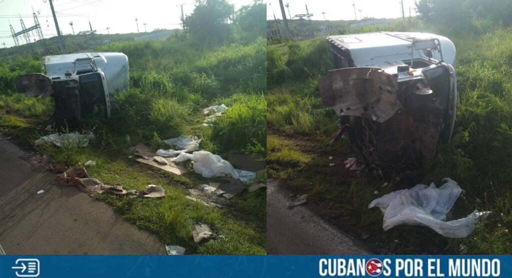 Rastra se vuelca en Holguín debido a un desperfecto técnico y el mal estado de la carretera
