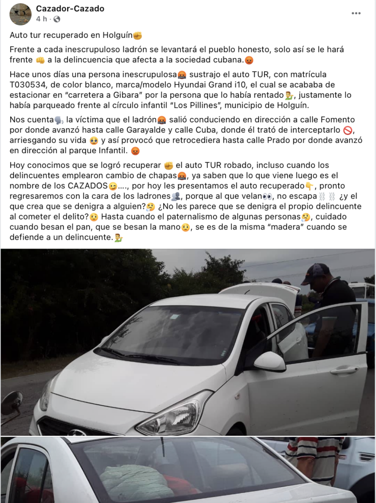 La delincuencia en Cuba sigue desatada, como se ha venido reportando en los últimos meses, y en esta ocasión se conoció sobre el caso de un auto de turismo que fue robado en Holguín.