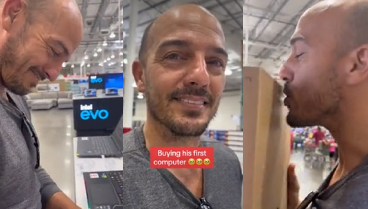 Profesor de computación en Cuba, se emociona hasta las lágrimas, al comprar su primera laptop en EE.UU.