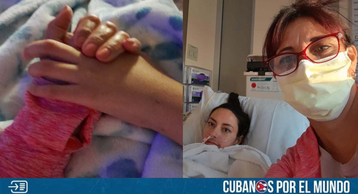 Llega a EE.UU. con VISA HUMANITARIA madre de joven cubana hospitalizada en Miami