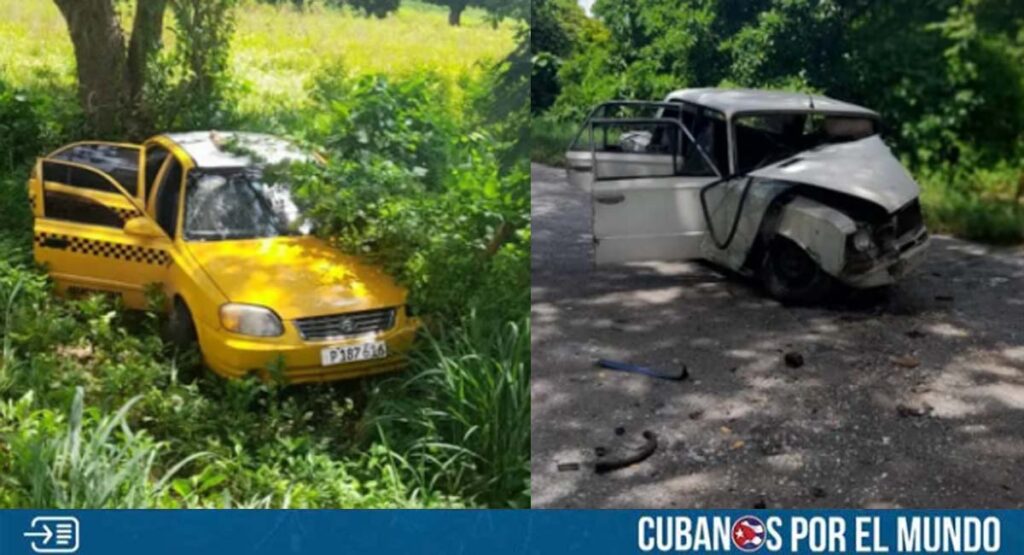 Accidente en Villa Clara: Un taxi y un Lada chocan de frente