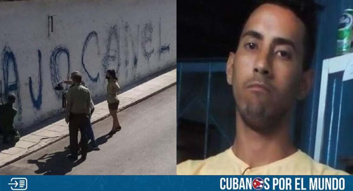 Régimen pide 15 años de cárcel para cubano que pintó frases contra Díaz-Canel