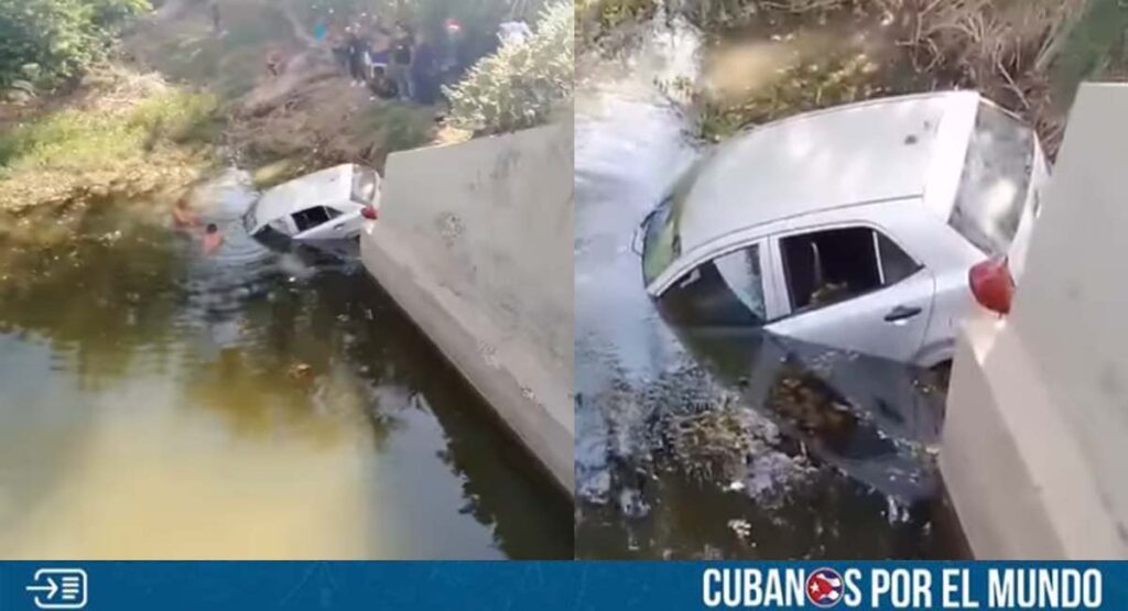 Auto de turismo pierde el control y cae de un puente en Guantánamo