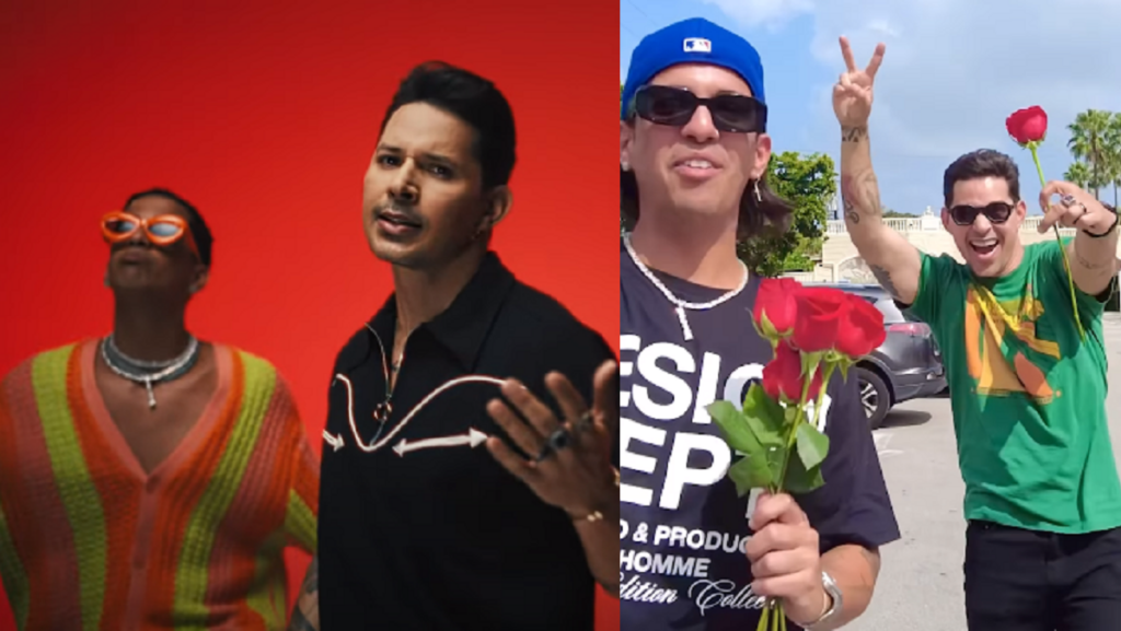 Leoni Torres y Chris Tamayo regalan rosas en Miami en el estreno de su tema: "Flores"