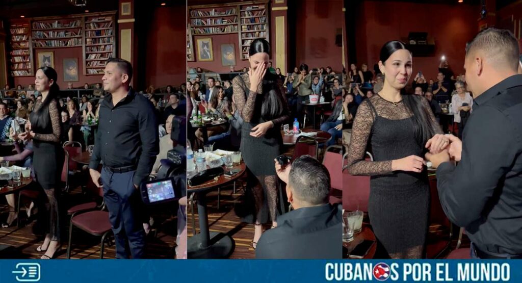 El activista cubano Eliécer Ávila le pidió matrimonio a la madre de sus dos hijas, Rachell Vázquez, durante un concierto de Haydée Milanés realizado este viernes en Miami.