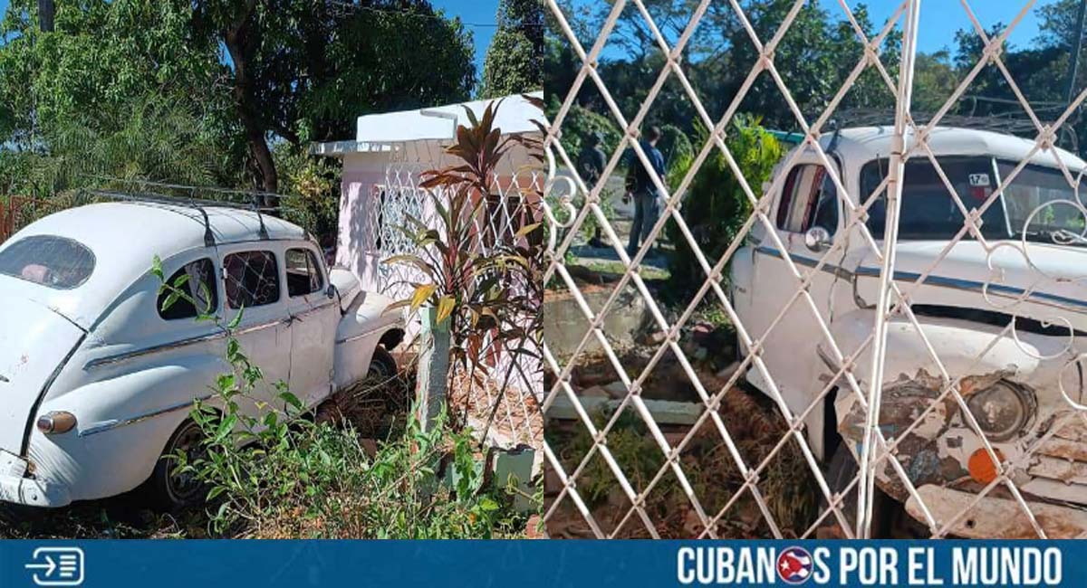 Accidente en Santiago de Cuba: Almendrón se estrella contra la reja de una casa
