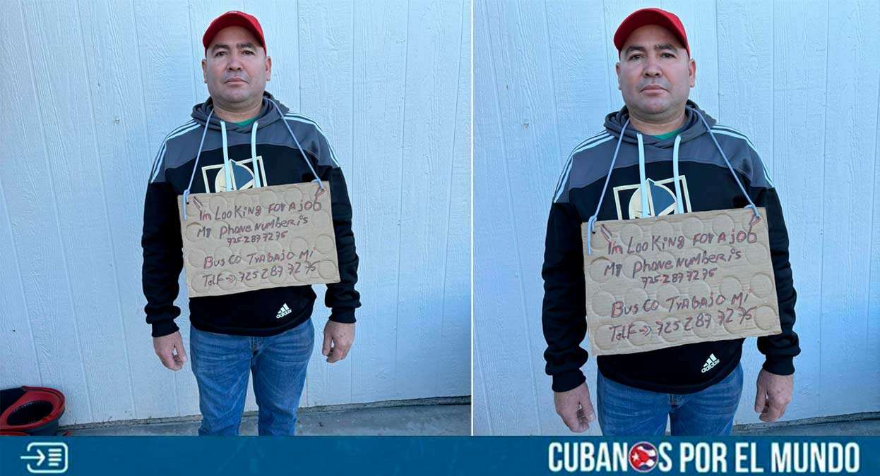 Un ciudadano cubano salió a la calle con un cartel en el que pide ayuda para encontrar trabajo en Las Vegas. Así se dio a conocer en las redes sociales, en donde un internauta que responde al nombre de Radame Hernández.
