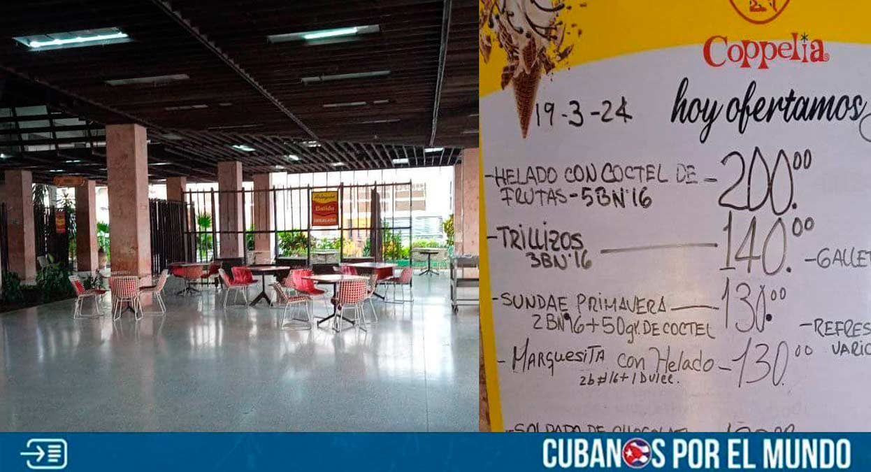 Este jueves se publicaron en las redes sociales imágenes que muestran los nuevos precios de los helados en el Coppelia de la ciudad de Santa Clara.