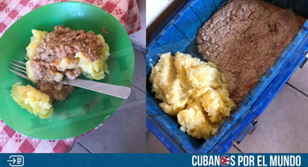 Así es la “comida” que reciben los bomberos en el aeropuerto de Santiago de Cuba