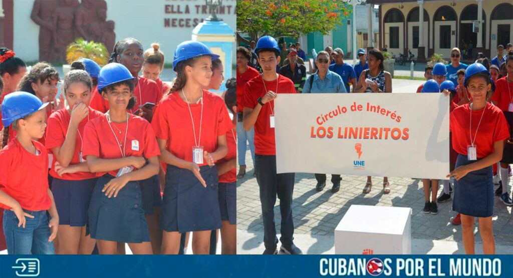 La dictadura castrista supera a diario sus propios niveles de descaro, y en esta ocasión quedó en evidencia por la Empresa Eléctrica de Guantánamo en conjunto con Educación, quienes hicieron el acto de abanderamiento para la creación del círculo de interés "Los Linieritos", con niños que seguramente tuvieron que soportar los constantes y alargados apagones la noche anterior.