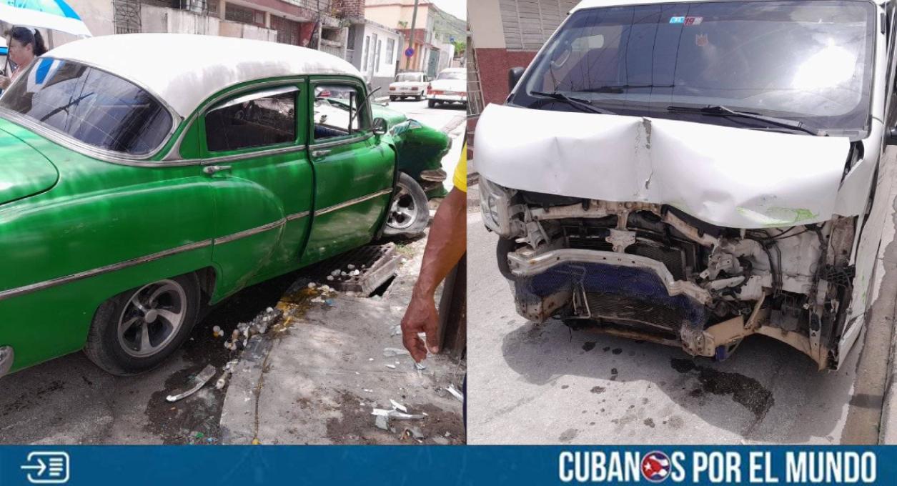 Este jueves se reportó un fuerte accidente en Holguín entre un almendrón y un microbús de Correos de Cuba.