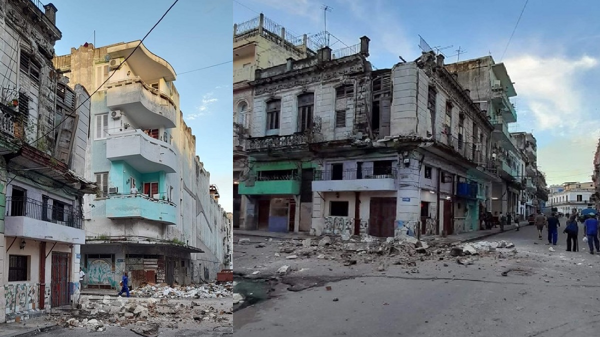 Reportan derrumbe parcial de un edificio en Centro Habana
