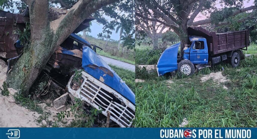 Matanzas: Camión se estrelló contra un árbol en la Carretera Central