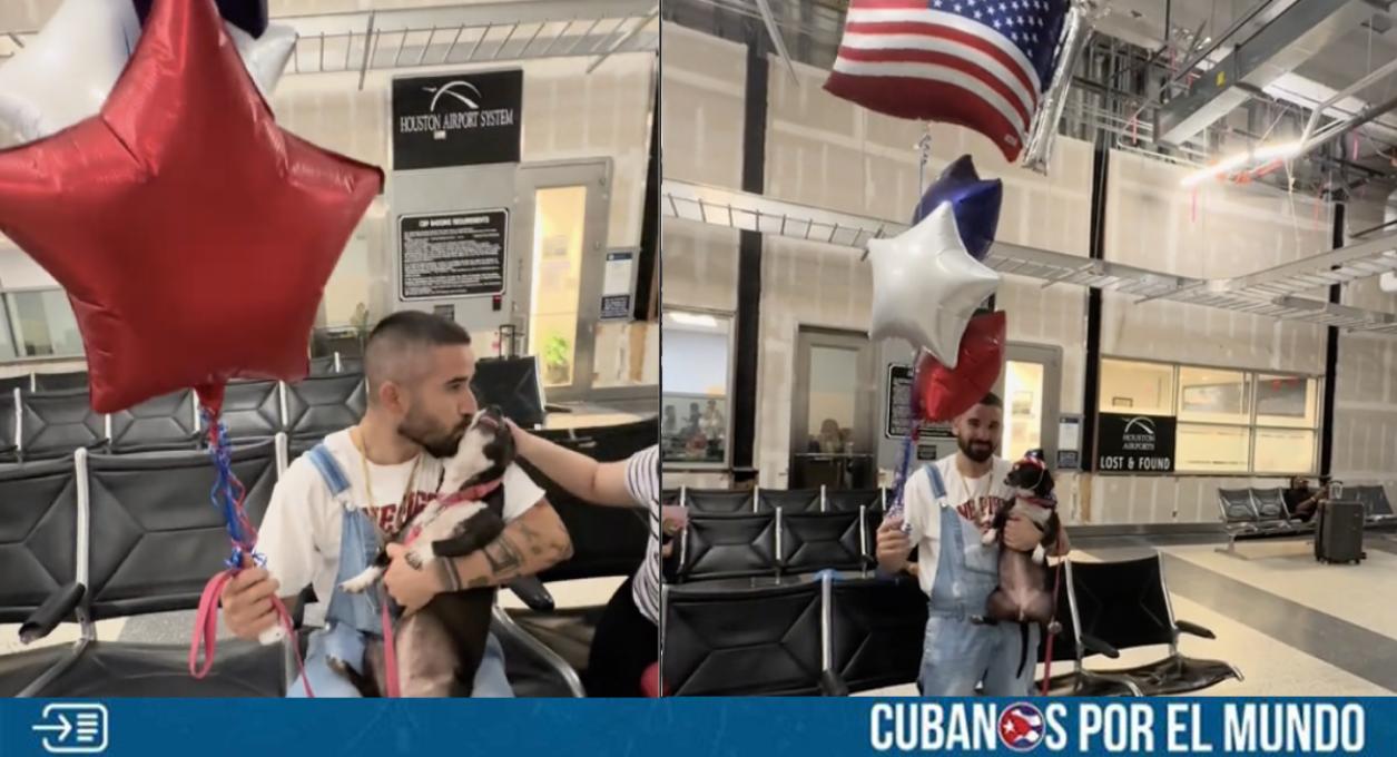 El joven cubano Dabiel Barber identificado así en sus redes sociales y radicado en Houston, Estados Unidos, se reencontró con su perrita tras varios años lejos de ella.