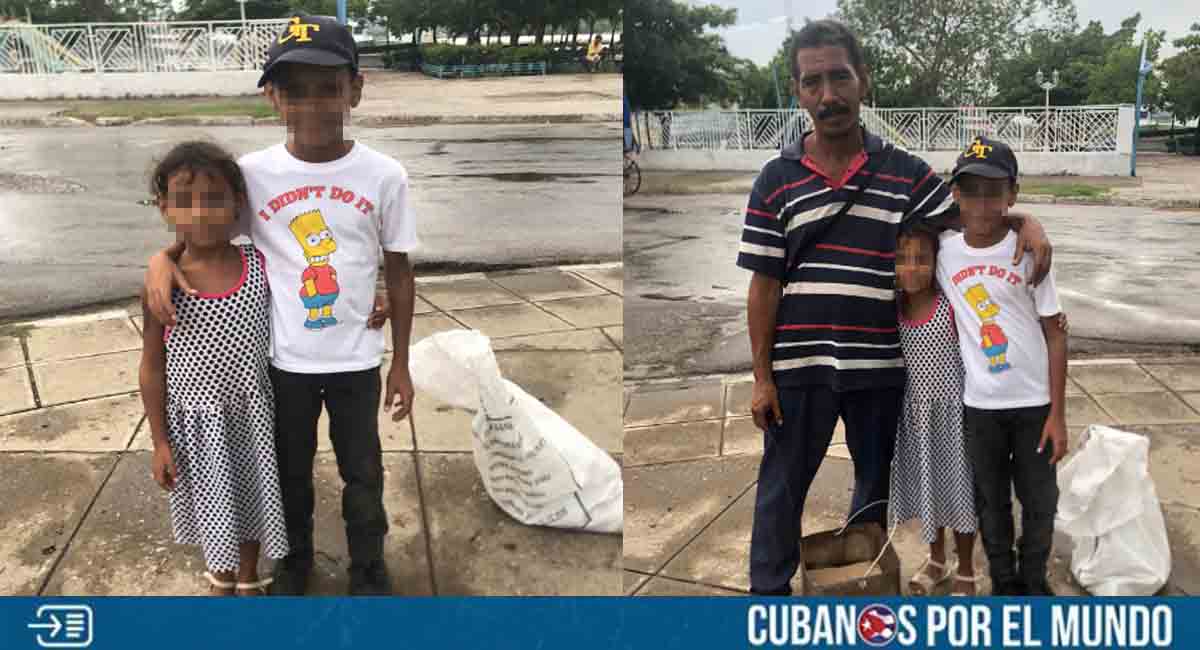 Recogiendo latas y vendiendo maní: Así sobreviven un padre y sus niños en Santiago de Cuba