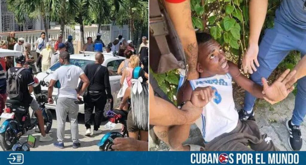 Este lunes se reportó que un grupo de cubanos capturaron a un ladrón en La Habana. A través de las redes sociales se mostraron imágenes de la captura de parte de los ciudadanos y del momento en que el delincuente fue entregado a la policía castrista.