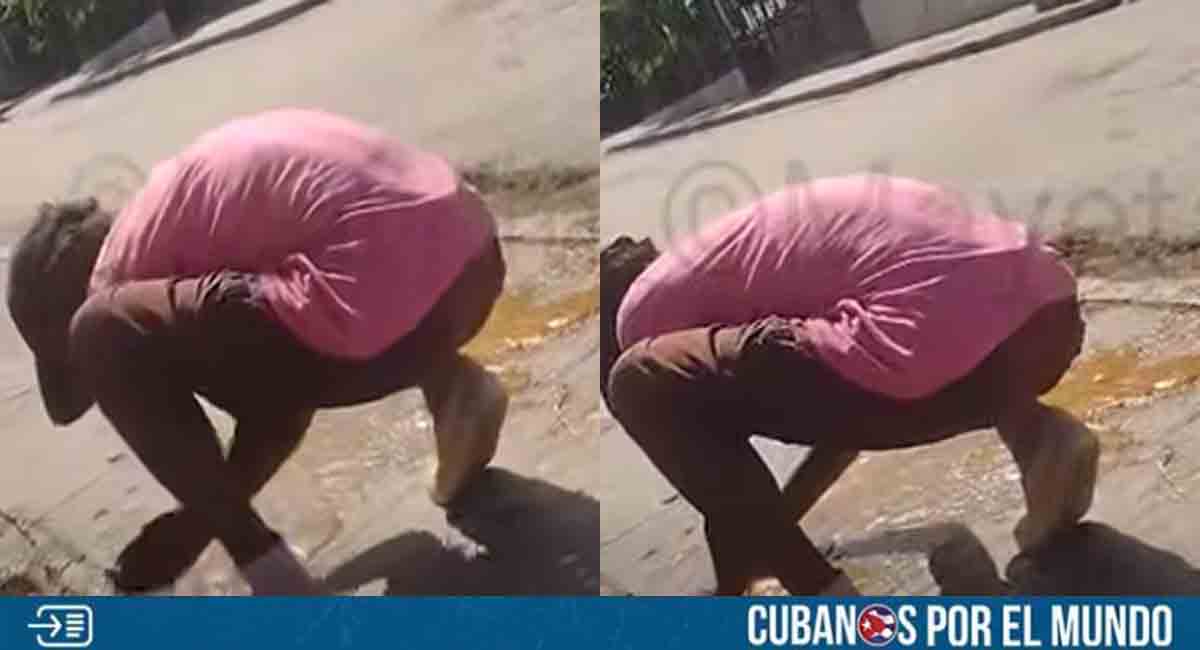 Cada vez más hambre: Captan a hombre recogiendo mermelada del piso en Santiago de Cuba