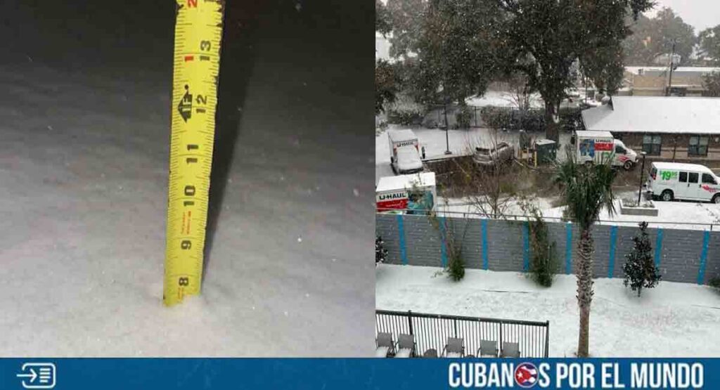 Cayó nieve y por montones en Pensacola, Florida