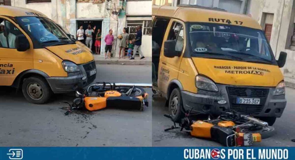 La Habana: Accidente entre moto y gacela termina con dos lesionados