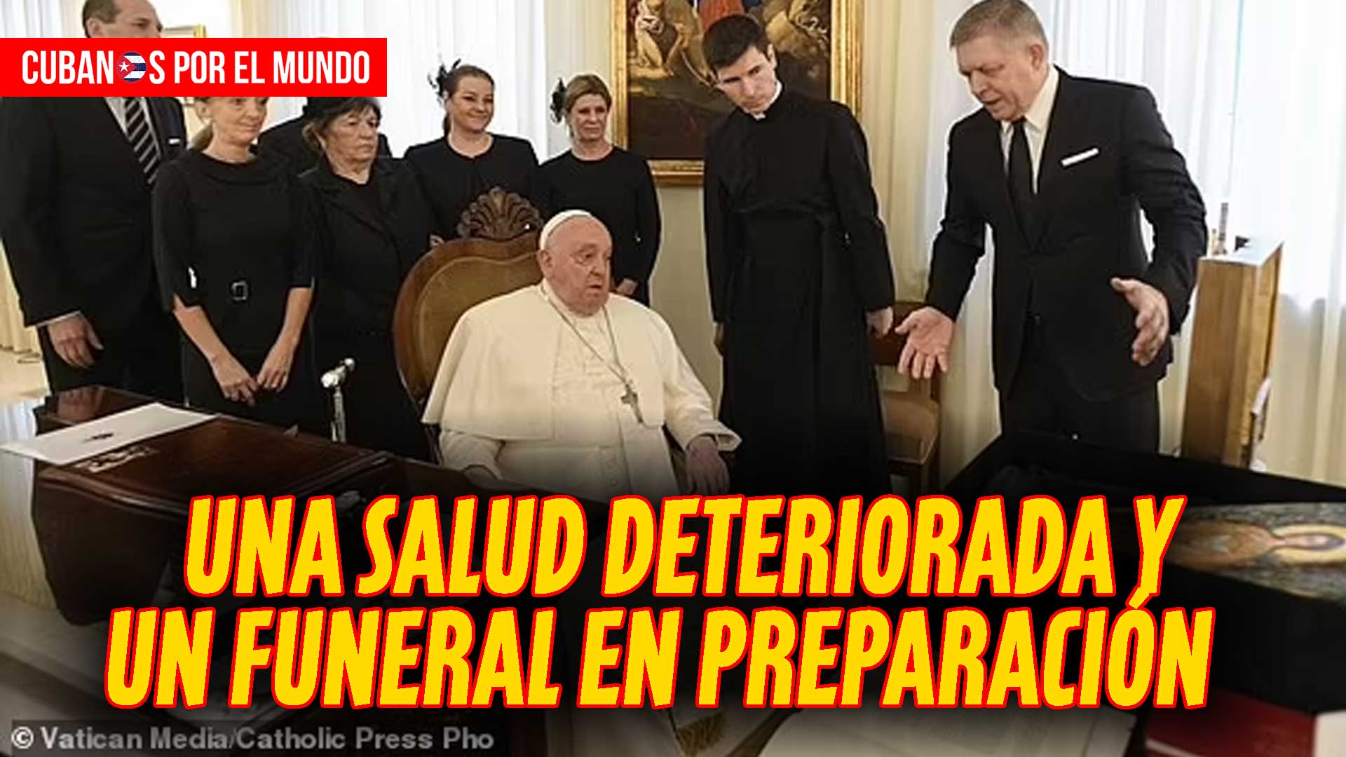 Se informa que el funeral del Papa está siendo ensayado después de que el pontífice, de 88 años, advirtiera que podría no sobrevivir a la neumonía (en la imagen, la última vez que fue fotografiado, el 14 de febrero).