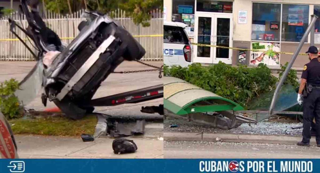 Aparatoso accidente de tránsito de Miami deja a cuatro heridos y una víctima mortal