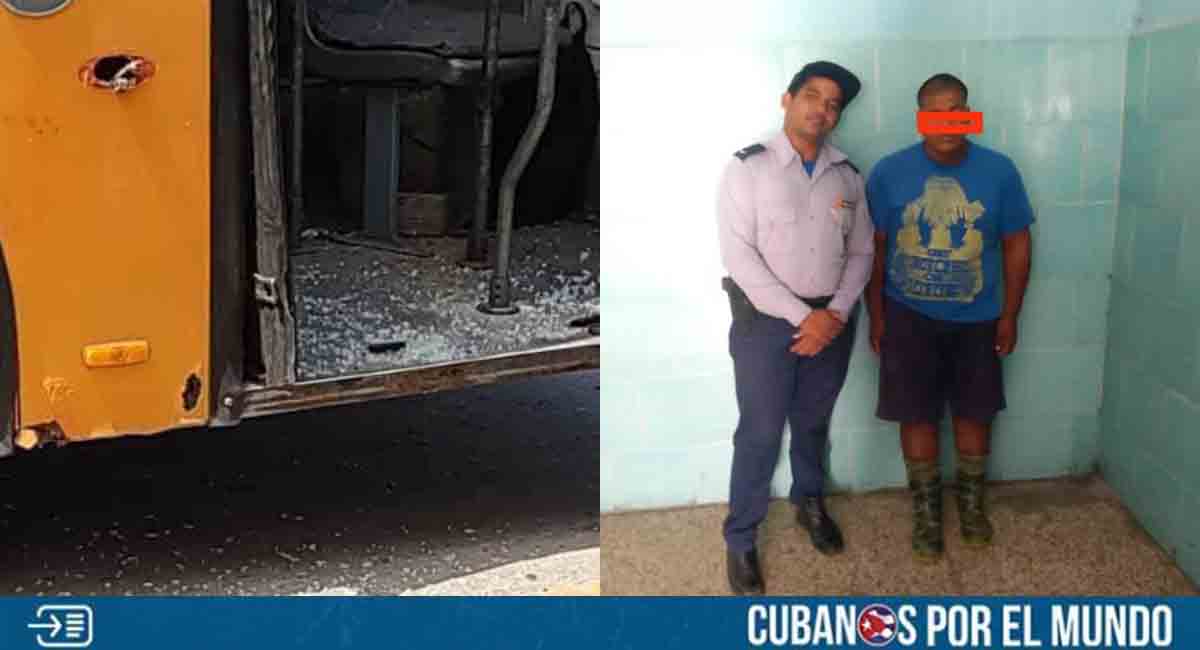 Detenido sujeto que vandalizó un ómnibus en La Habana