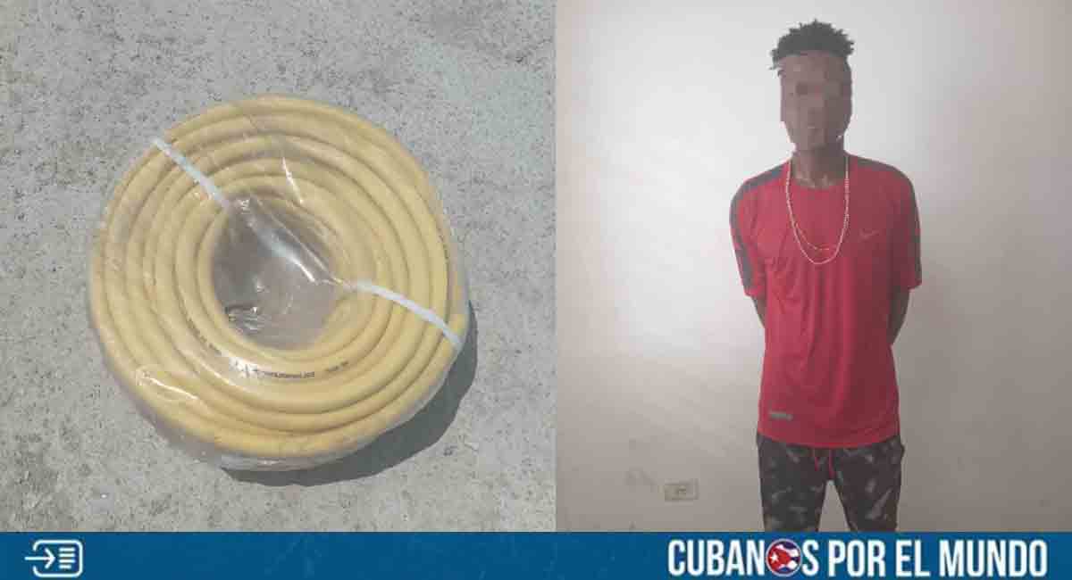Sujeto detenido en La Habana tras intentar robar mangueras desde un camión en marcha