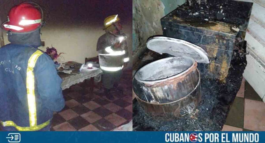 Apagón provoca incendio en una vivienda de Santiago de Cuba; comenzó con una olla arrocera