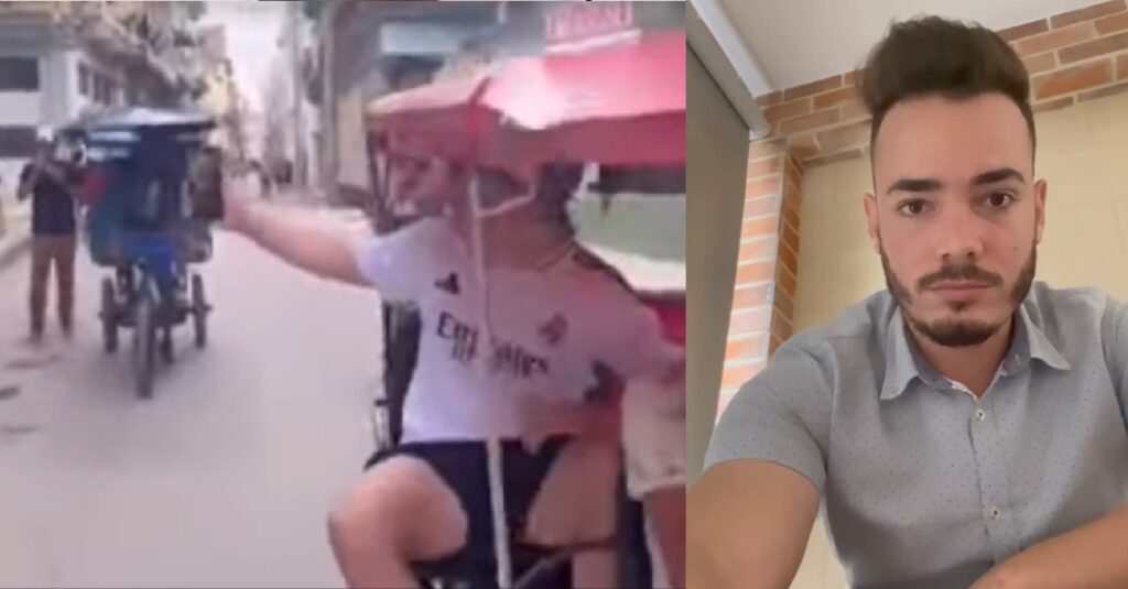 Sandro Castro se pasea por La Habana en bicitaxi, haciéndose la vista gorda de la pobreza y miseria que hay en las calles