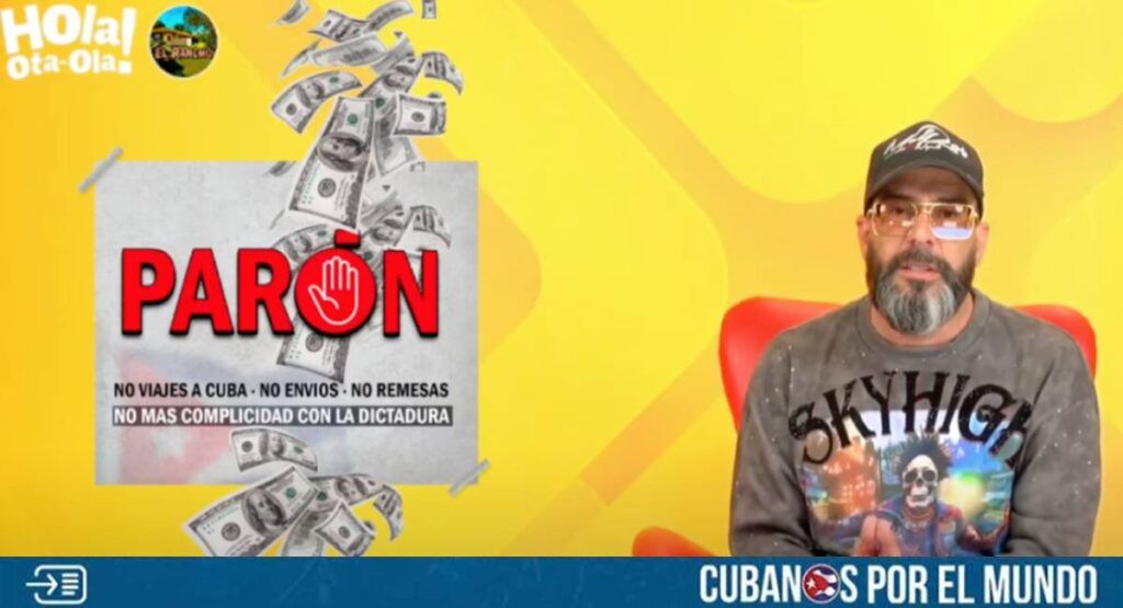 El influencer cubano Alex Otaola reiteró que, la aplicación del “Parón Total”, cortando los viajes, las remesas y las recargas a la isla, es la única manera de asfixiar al régimen castrista.