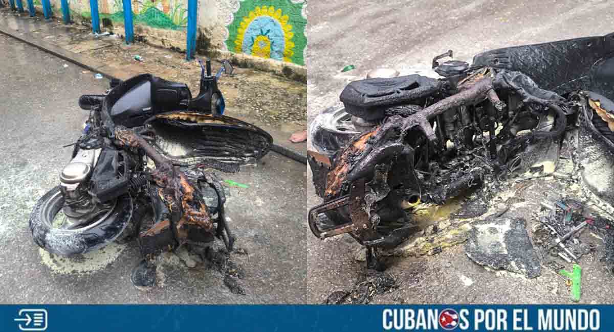 Motorina fue totalmente consumida por el fuego en La Habana: "Volví a nacer"