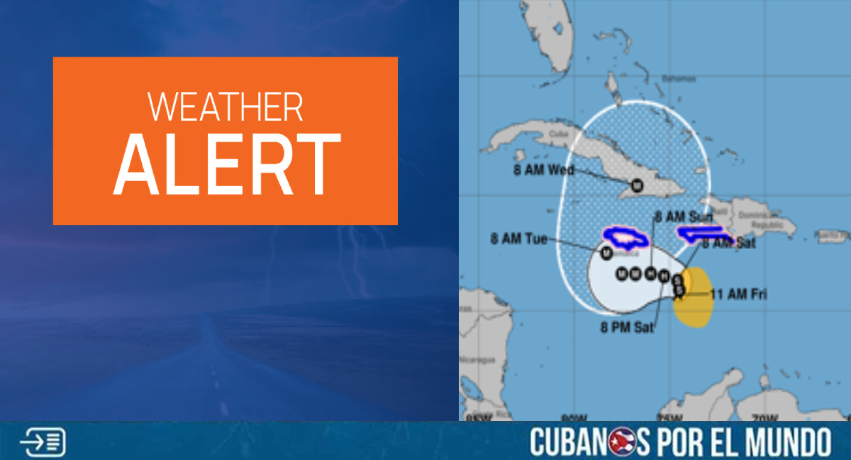 Una alerta meteorológica fue emitida este viernes por la Embajada de Estados Unidos en Cuba debido al desarrollo que ha tenido la Tormenta Tropical Melissa.