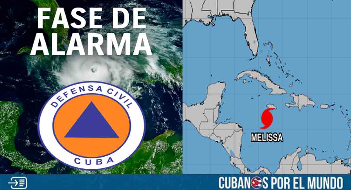 Declaran fase de alarma ciclónica por la inminente llegada del huracán Melissa