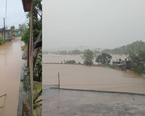 Holguín: Municipio Sagua de Tánamo sufre grandes inundaciones por desbordamiento de río ante el paso del huracán Melissa