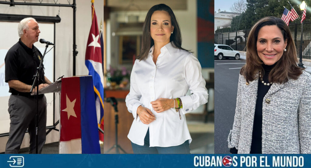 Los congresistas cubanoamericanos María Elvira Salazar, Mario Díaz- Balart y Carlos Giménez celebraron que la líder opositora venezolana María Corina Machado recibiera el Premio Nobel de la Paz.