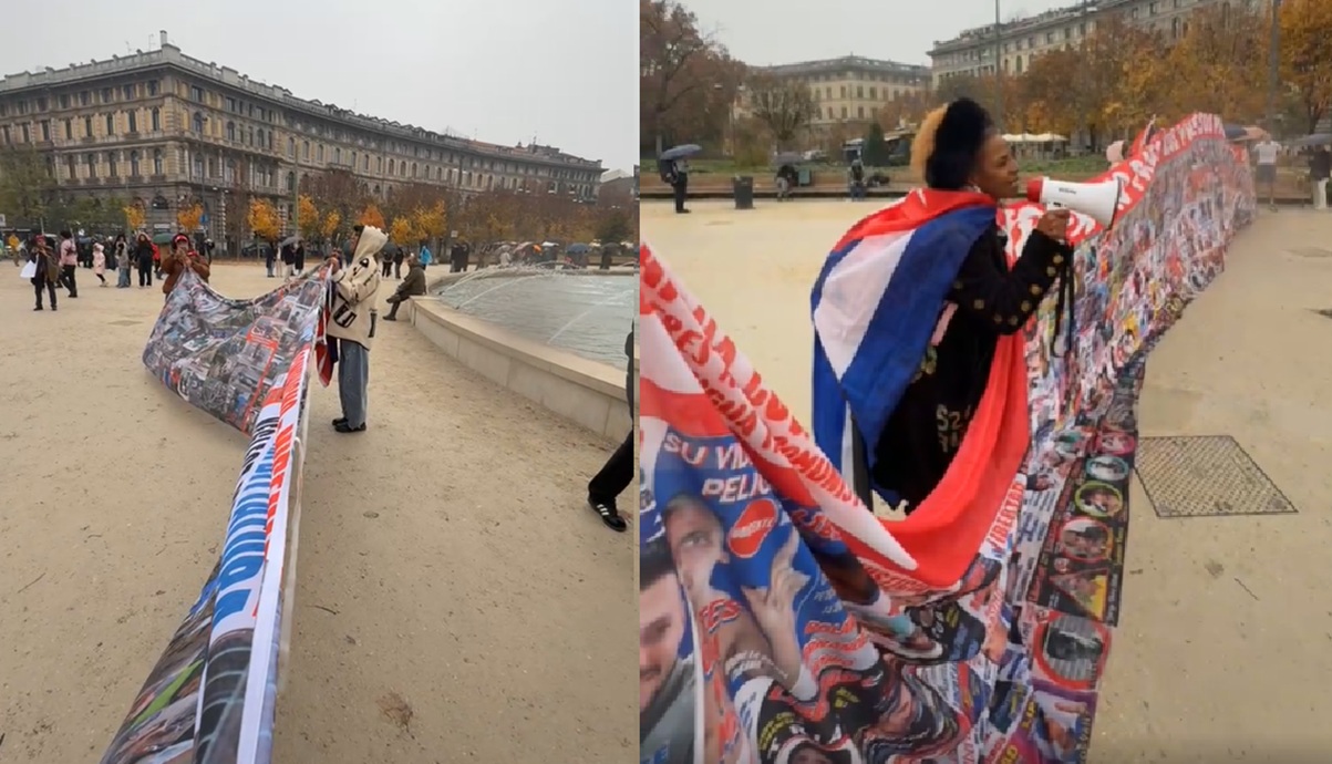 Cubanos realizan manifestación en Milán por los presos políticos de la isla