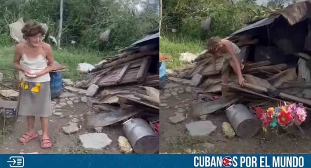 Anciana de Holguín perdió su casa tras paso del huracán Melissa; comunidad pide ayuda