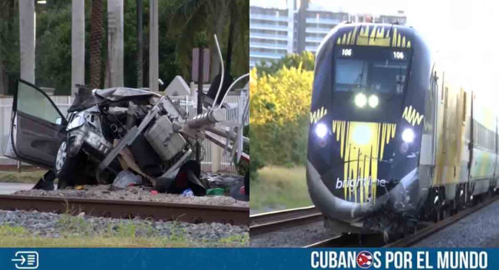 Miami: Choque entre tren de Brightline y automóvil deja a una persona gravemente herida